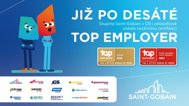 Saint-Gobain opět oceněn TOP EMPLOYER Global a Czech Republic 2025